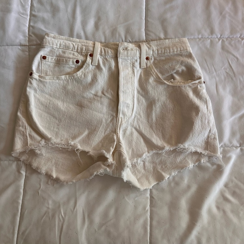 Levi's Cream Jean Shorts for Women